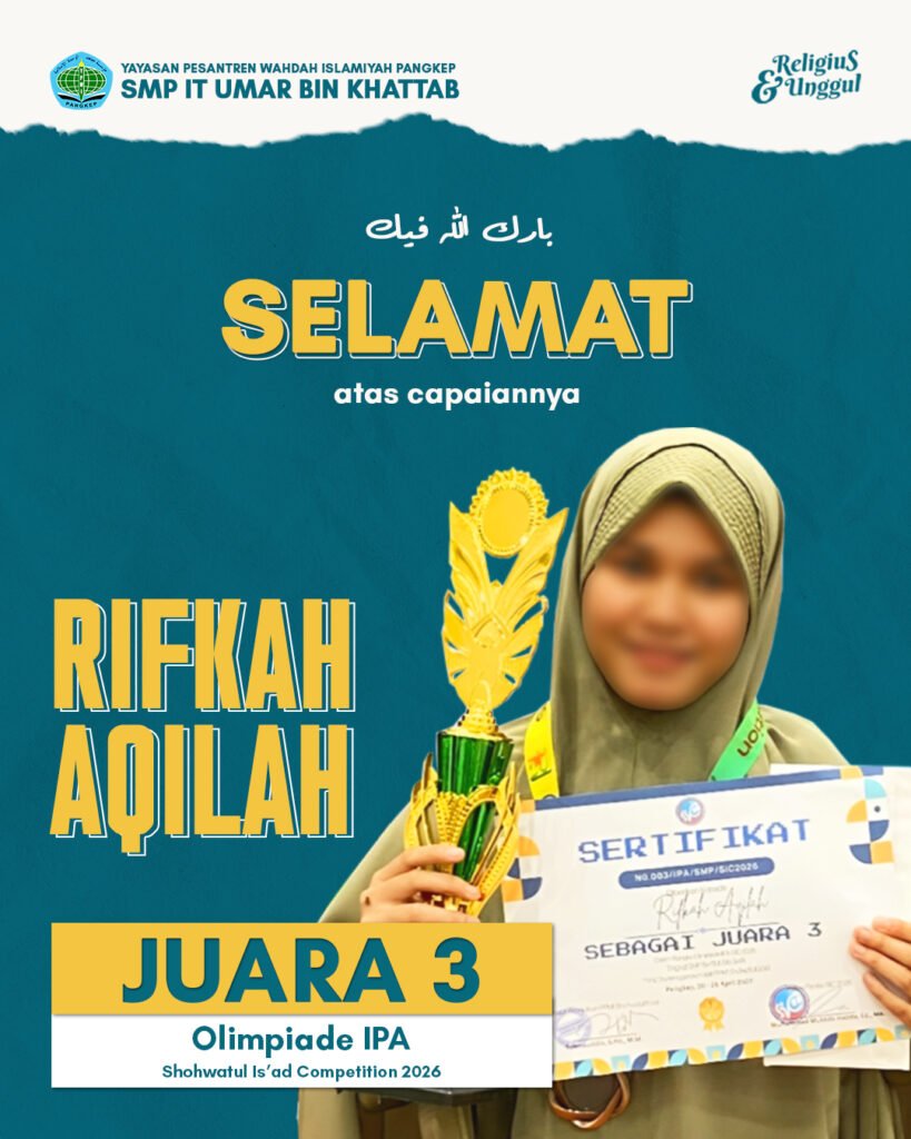 Rifkah Aqilah meraih juara 3 olimpiade IPA